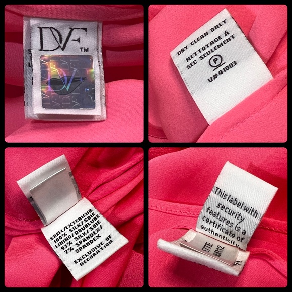 100% Silk [DVF] Coral Pink Chiffon < Fleurette > Bat Wing Cocktail Dress | 2 - Picture 12 of 15